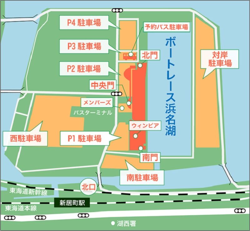 浜名湖競艇場の駐車場マップ