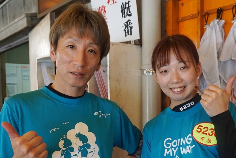 石原凪紗と師匠（吉田慎二郎）
